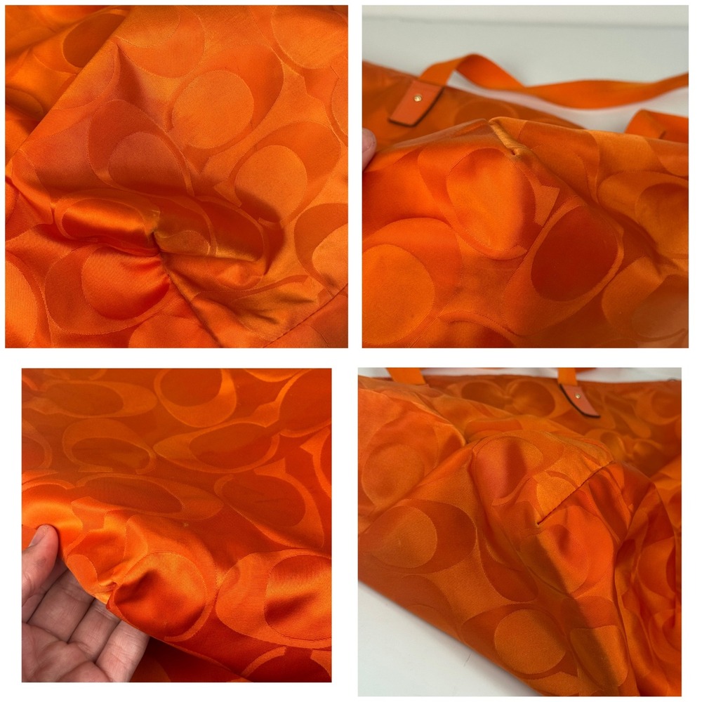 Coach Getaway Signature Orange Nylon Packable Weekender Large Tote Bag VTG Y2K - Picture 7 of 8